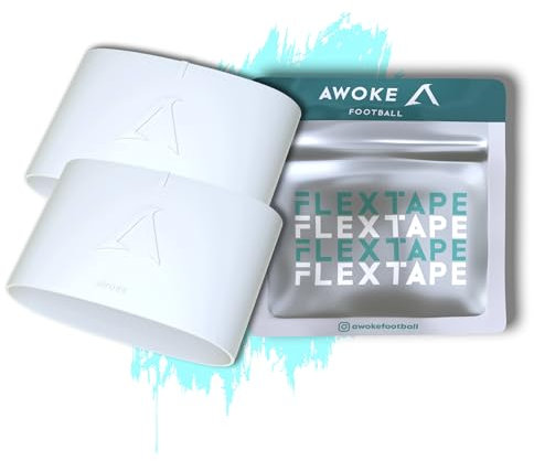 AWOKE® Supporto per parastinchi Flex Tape – Supporto per calcio per bambini e adulti – Grip Tape sicuro – Parastinchi per calcio – Parastinchi per bambini – Bianco