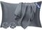Seiwohl Satin Kissenbezug 50x70 2er Set, Weich wie Seidenkissenbezug Silk Pillowcase, Vegane Seide Kopfkissenbezug Kissenhülle Seidenkopfkissen für Haar und Haut mit 2 Haargummis, Dunkelgrau