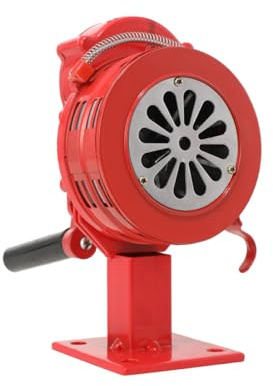 Lfhelper Handsirene 110dB Handkurbel Alarm Sirene Luftangriffshorn, Rot | Tragbar Handkurbel Alarm, Manuell Alarmsirene mit Basis, für Fabriken Schulen Küstenwachen, LK-100A