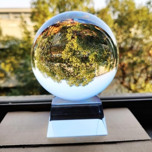 NIBHZ Sfera di Cristallo K9 per Obiettivo, Sfere di Vetro per Effetti Fotografici con Supporto, Accessori Fotografici e Decorazioni,13cm
