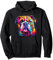 Wasserfarben Farbenfroher American Bulldog Hunde Pullover Hoodie