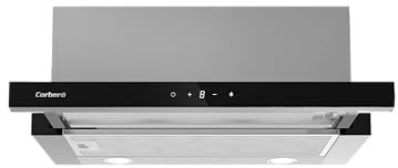 Corberó - Campana Telescópica 60 cm | ANETO660X | Diseño Elegante y Moderno | Caudal 600 m3/h | Eficiencia Energética A | 3 Velocidades Ajustables | Filtros Aluminio y Carbón, Inox&Negro