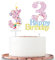 Unicorn Cake Topper with Number Candle & 3 Unicorn Candles - Girls & Boys 3rd Birthday Cake & Cupcake Decorations