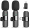 Microphone Wireless for iPhone Android-Mini Microphone for Video Recording YouTube Podcast Interview & Vlog Livestream, Lavalier Lapel Mic (IOS&USB-C with 2 mic)