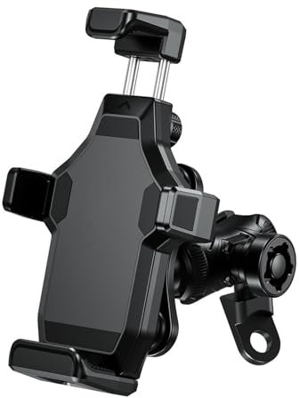 ZLJSHZS GPS-Moto-Telefonhalterung, Motorrad-Telefonhalterung mit Vibrationsdämpfer, sichere Hochgeschwindigkeitsverriegelung, 1-Push-Fahrrad-Roller, ATV-Lenker, Handy-Halterung
