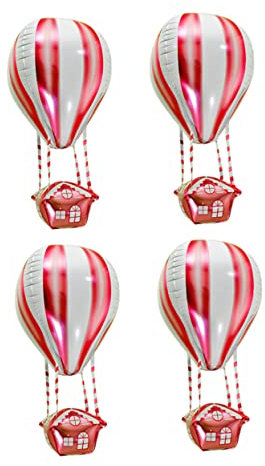 NAMOARLY 4 Stück Heißluftballon Heißluftfolienballon Aluminiumfolienballon Geburtstagsballons Geburtstagsparty Ballon Kindergeburtstagsballon Geburtstagsparty Dekorationen