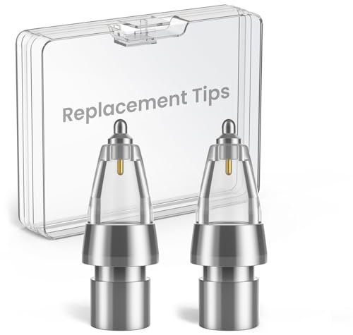 Delidigi Metal Body Tips for Apple Pencil Pro, Apple Pencil 2nd Gen 1st Gen USB-C, High Sensitivity Replacement iPencil Nibs Accessories (Clear)