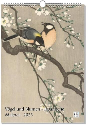 artboxONE Kalender 2026 Vögel und Blumen - Japanische Malerei Wandkalender A3 2026 Natur