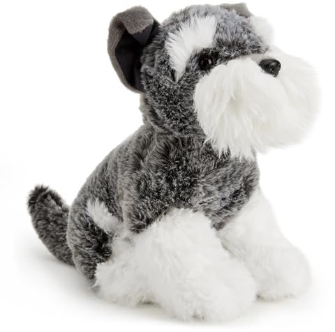 Zappi Co Ernie der Schnauzer Plüschhund (21 cm) - Schnauzie Hund - Weich, Kuschelig, Recycelt - Eleganter Hundebegleiter