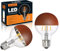 KOOYWAN Dimmbar LED Braun Globus Kopfspiegel Brown Lampe E27 6W warmweißes Deko Glühbirne