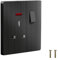 Plug Socket Single Switched, EINNO Wall Electrical Outlets with Power Indictor,13 Amp,Brushed Black (Single Socket)