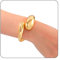 MILAKOO Gold Plated Bangle Stainless Steel Bracelet for Women Teardrop Chunky Open Cuff Statement Jewerly