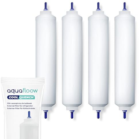 Aquafloow Kühlschrank Wasserfilter Ersatz für Samsung Side By Side, LG, AEG, HAIER, Whirpool, DA29-10105J, HAFEX/EXP, DA99-02131B, WSF-100, EF9603, USC-100, 4 Stück