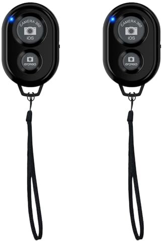 2 Pezzi Telecomando Bluetooth Selfie, Telecomando Bluetooth per iPhone Android, Compatibile con iOS e Android, Perfetto per Foto e Video, Adatto per iPhone, iPad, Galaxy, e Altri Telefoni e Tablet