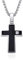 Dada Gioielli - Collana Croce Zircone Brillante Laterale Stile Diamantato 45+5cm (Nero)