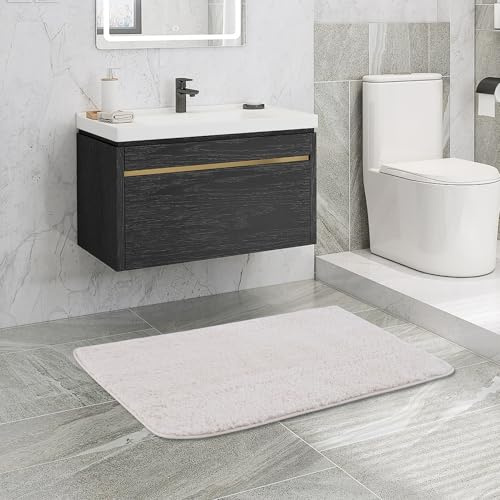Simurq Badematte rutschfest und Waschbar - Weicher Badteppich mit Hoher Saugfähigkeit - Badezimmerteppich in Verschiedenen Größen und Farben - Badläufer, Badezimmermatte (Beige, 50x80 cm)