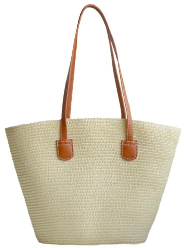 NTUQCAW Straw Beach Bag for Women Summer Beach Bag Large Beach Tote Bag Woman Shoulder Bag for Beach Travel Shopping Vacation Swim Pool Holiday Essentials Beach Tote Bags with Zipper (45cm*30cm*14cm)