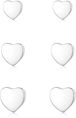 Glintara Ohrstecker Silber 925, 3PCS 925 Sterling Silber Ohrstecker Set | Stern, Herz, Dreieck, Hypoallergen, Klein, Knorpel, Schlafen, für Mehrere Ohrlöcher, Geschenk, für Damen Mädchen, 4/5/6mm