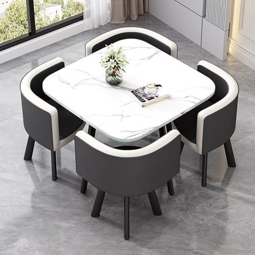 SDYBZSTU Juego de Comedor de 5 Piezas con Mesa de Centro y sillas, Juego de Muebles de recepción de Oficina con Asientos y respaldos Acolchados para el hogar, la Sala de Estar, el balcón, la cafeterí