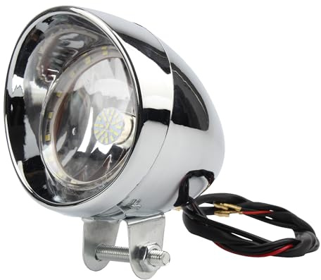 PowerMotor Scheinwerfer 12V 3.5W DC Ersatz für Retro Motorräder Chopper | Roller ATV Quad