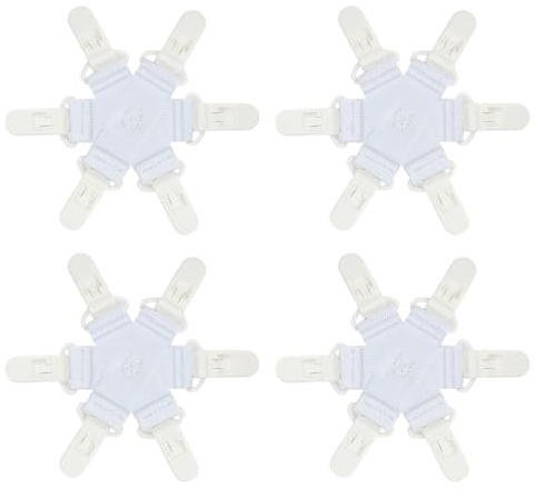 QOPAHI WAD Lot de 4 draps démêlants avec 6 clips, housses de couette/couvertures contre les nœuds, les torsions et les bouloches dans le sèche-linge, la machine à laver et le sèche-linge, 4 pièces