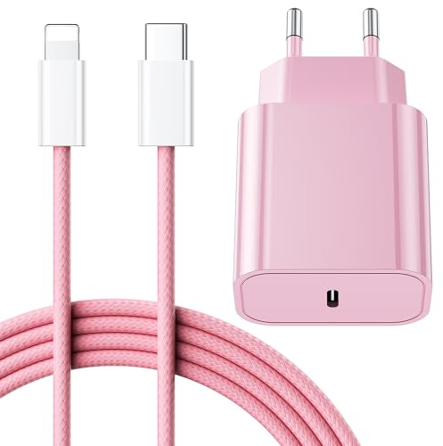25W Cargador Carga Rapida for iPhone 14/14 Pro/14 Pro Max/14 Plus 13 12 11 SE XR X XS 8 7, USB C Carregador Enchufe Rapido Adaptador Charger Corriente con 2M Cable, Blanco