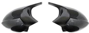 Für 1er E81 E82 E87 E88 Schwarze Abdeckung Carbonfaser M Look Rückspiegelkappe Autozubehör Spiegelkappen(Carbon Fiber3)