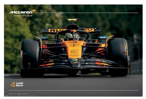 Maxi-Poster, Motiv: F1 (Lando Norris – Nummer 4), 91,5 cm x 61 cm, offizielles Lizenzprodukt, Formel 1 Maxi-Poster, Rennfahrer-Wandkunst, Motorsport-Poster, Schlafzimmer, Spielzimmer-Dekor
