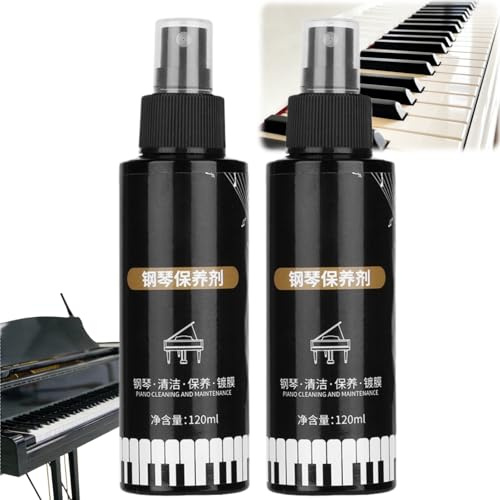 2 Stück Klavierlack Politur und Reiniger 120ml,Klavier Zubehör, Klavierlack Hochglanz – Sanft Kratzer Entfernen, Geeignet Klavier Zubehör Geschenk, Klavier Geschenke für Musiker
