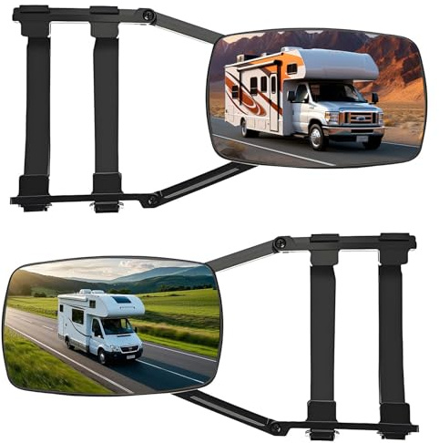 Wohnwagen Spiegel Auto, 2 Stück Wohnwagenspiegel Universal, 360° Einstellbar, Spiegelverbreiterung Wohnwagen, Außenspiegel für Wohnwagen, PKW, Caravan, Alle gängigen Fahrzeugtypen