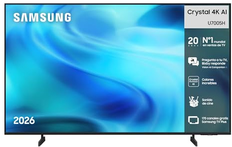 Samsung TV Crystal 4K AI U7005H 65 Smart TV con IA | Vision AI Companion, Crystal Processor 4K, Gaming Hub, Dynamic Sound Pack, Samsung TV Plus, Perfecto para cine en casa