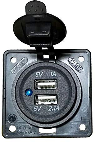 CBE BERKER - Toma 2 USB de empotrar 12 V para autocaravana BMP2USB