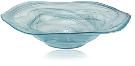 budawi® Brunnenschale Flower rund türkis Glasschale Ø 40 cm für Nebler und Zimmerbrunnen