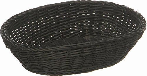 APS Korb, oval PROFI LINE - Körbchen, Flechtkorb aus Polypropylen - Abmessungen: 25 x 19 cm/Höhe: 6,5 cm/Farbe: Schwarz