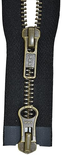YKK Reißverschluss 2 Wege teilbar schwarz 70 cm Metall Metallzähne