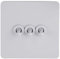 Schneider Electric Ultimate Screwless Flat Plate - 3 Gang Toggle 2 Way Light Switch, 10AX, GU1432TPW, Painted White