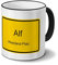 digital print Städtetasse Alf - Design Ortsschild - Stadt-Tasse, Kaffeebecher, City-Mug, Becher, Kaffeetasse - Farbe Schwarz