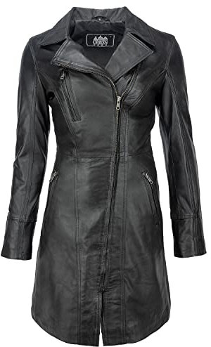 URBAN 5884 Damen Janice Frauen elegante Mantel 107, Schwarz, XXL EU