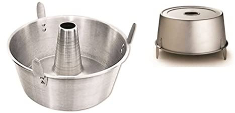 Italflon Kuchenform für Angel Food und Chiffon Cake 24 cm, klassisch, Silber, Angel Food Cake Form, Kuchenform