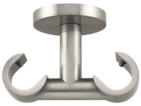 Barras de Cortina - Soporte Doble Barra Techo Estandar Acero INOX Diametro 20 Mm.