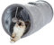 OHANA Collapsible Cat Tunnel Toy in suede, Cat tunnels for indoor cats rabbits with 2 holes and suspended ball Dia30*67cm