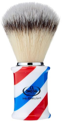 Omega 46735 - Rasierpinsel aus FiberHi-Brush Barber Pole, blau, 1 Stück, 1