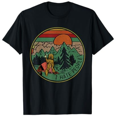 Vintage Camping I Hate People Tee Shirt T-Shirt
