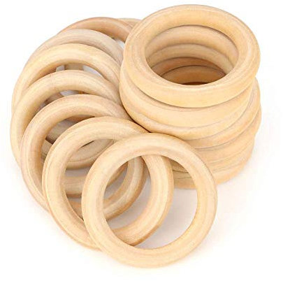 RUBY Holzring,Holzring Hölzern für Basteln DIY Handwerk Ring Anhänger und Anschlussstück Schmuck Machen 16 Stück(Ø 68mm)