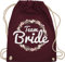 Turnbeutel Rucksack - JGA Junggesellenabschied Frauen - Team Bride Blumenkranz I Bride Crew - Unisize - Bordeauxrot - jungesellinnenabschied beutel junggessellinnenabschied braut sportsack