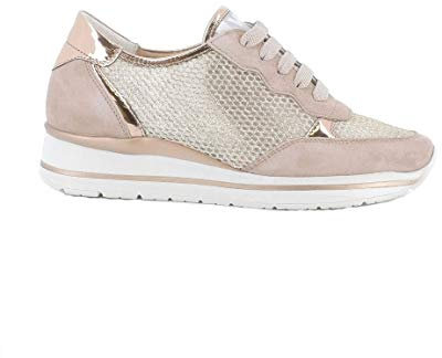 Melluso R20033, Sneaker Donna in Camoscioe Tessuto Glitterato (36 EU, Rame (Cipria))