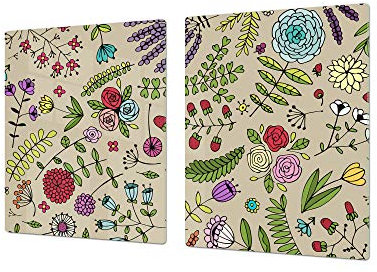 GÉANT Couvre-cuisinière à induction; Série de fleurs DD06A: Sahara Deco