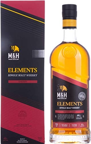 M&H Distillery | Milk & Honey Elements Range Sherry Cask | Premium Israeli Single Malt Whisky | 2023 Worlds Best Single Malt 46% vol, 70cl Gift Box