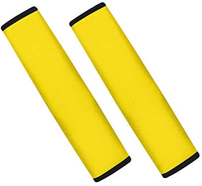 Dreaweet Sicherheitsgurt-Schulterpolster, einfarbig, Gelb, Autozubehör für Frauen und Mädchen, Autozubehör, schützt Erwachsene und Kinder