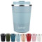 SUNTQ Kaffeebecher to go Thermo aus Edelstahl 380ml Thermobecher mit Gummierte Manschette Doppelwand Isoliert - Kaffeetasse mit Auslaufsicherem Deckel Wiederverwendbar Himmel Blau